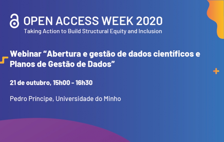 Webinar “Abertura e gestão de dados científicos e Planos de Gestão de Dados”