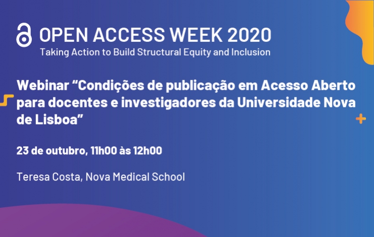 Webinar “Condições de publicação em Acesso Aberto para docentes  e investigadore