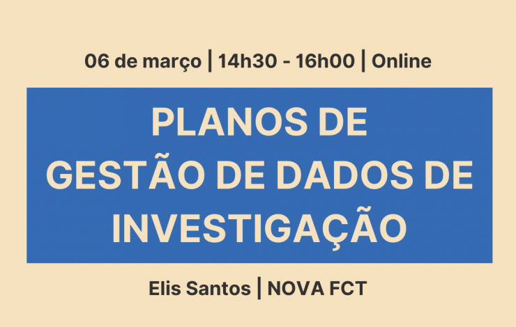 Formação Online | Planos de Gestão de dados de Investigação